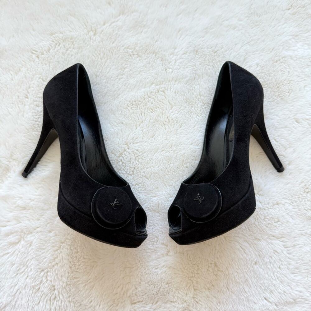 Louis Vuitton suede high heels shoes size 35 EU Authentic - Picture 1 of 8